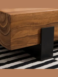 KADIMA DESIGN Tische<Couchtisch 115x22x44cm Massivholz / Metall Sofatisch, Design