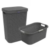 Rotho Wäschekörbe & -Ständer<Country Set 2tlg. bestehend aus Korb 40l und Sammler 55l mit Deckel in Anthrazit