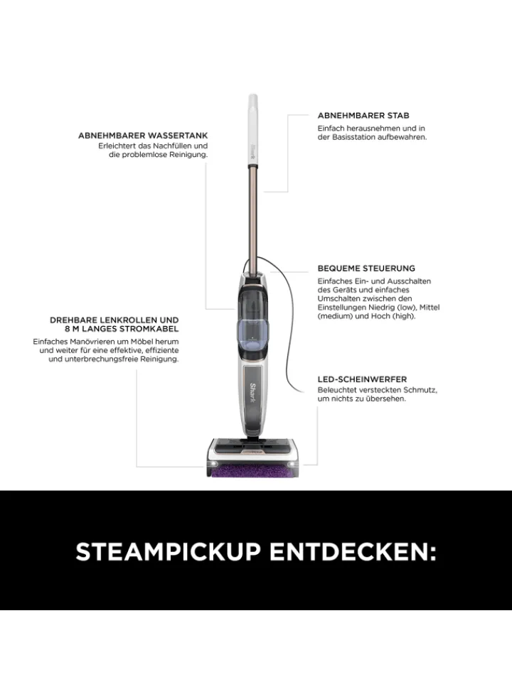 Shark Staubsauger<Dampfreiniger SteamPickUp SD200EU in weiß