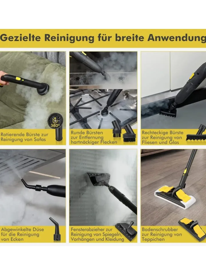 COSTWAY Staubsauger|Klima & Haushalt<Dampfreiniger 2000W in Gelb
