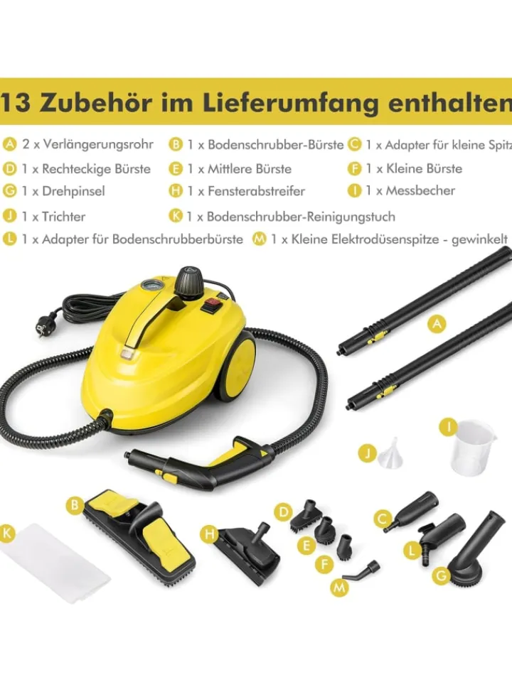 COSTWAY Staubsauger|Klima & Haushalt<Dampfreiniger 2000W in Gelb
