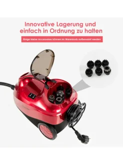 COSTWAY Staubsauger<Dampfreiniger 2000W in Rot