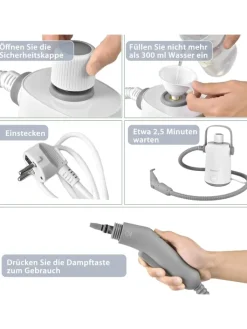 COSTWAY Klima & Haushalt|Staubsauger<Dampfreiniger 1000W inkl. 10 Zubehör in Grau