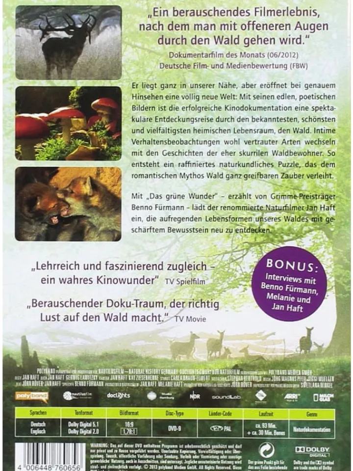 WVG Medien Tv & Audio<Das grüne Wunder - Unser Wald