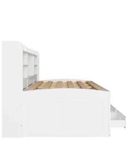 ABRIHOME Betten & Matratzen<Daybett in Weiß 90x200 cm mit LED USB und 3 Schubladen ohne Matratze