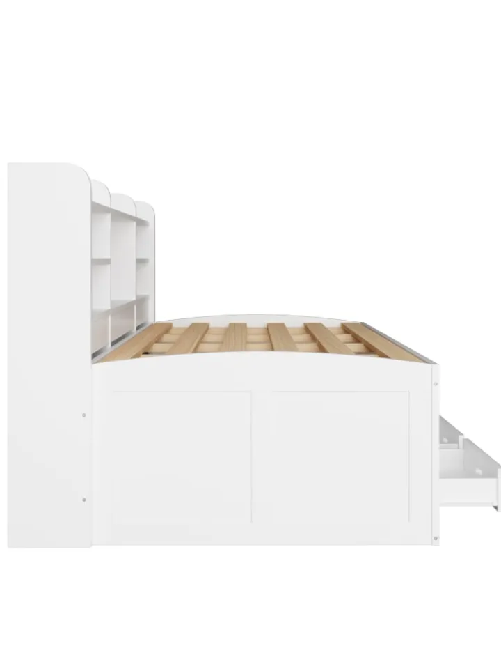 ABRIHOME Betten & Matratzen<Daybett in Weiß 90x200 cm mit LED USB und 3 Schubladen ohne Matratze