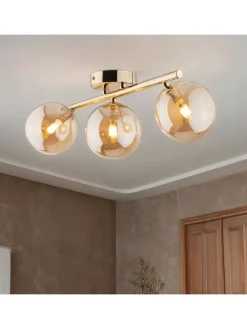 Licht-Erlebnisse Decken- & Hängeleuchten<Deckenlampe (B)23 x (L)47 x (H)17 cm in Gold Bernstein
