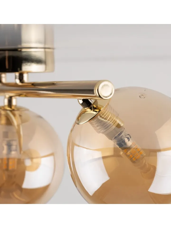 Licht-Erlebnisse Decken- & Hängeleuchten<Deckenlampe (B)23 x (L)47 x (H)17 cm in Gold Bernstein