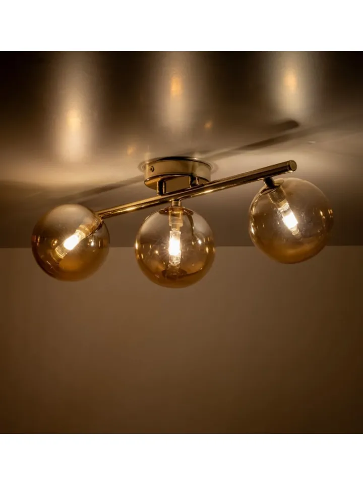 Licht-Erlebnisse Decken- & Hängeleuchten<Deckenlampe (B)23 x (L)47 x (H)17 cm in Gold Bernstein
