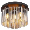 Globo lighting Decken- & Hängeleuchten<Deckenleuchte "Gorley" in Schwarz/ Braun - Ø 32 cm