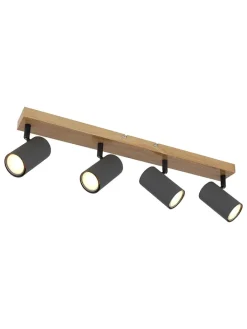 Globo lighting Decken- & Hängeleuchten<Deckenleuchte in Grau/ Hellbraun - (L)56 x (B)6 x (H)12 cm