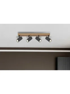 Globo lighting Decken- & Hängeleuchten<Deckenleuchte in Grau/ Hellbraun - (L)56 x (B)6 x (H)12 cm