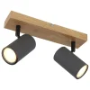 Globo lighting Decken- & Hängeleuchten<Deckenleuchte in Grau/ Hellbraun - (L)26 x (B)6 x (H)12 cm