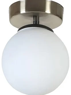 Opviq Decken- & Hängeleuchten<Deckenleuchte in Weiß/ Silber - (B)15 x (H)20 cm