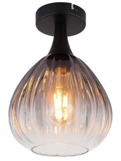 Globo lighting Decken- & Hängeleuchten<Deckenleuchte ''Olsen'' in Schwarz - (H)27,5 x Ø 20 cm