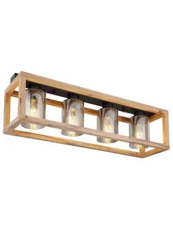 Globo lighting Decken- & Hängeleuchten<Deckenleuchte ''Pettey'' in Hellbraun - (B)74,5 x (H)20 x (T)22,5 cm