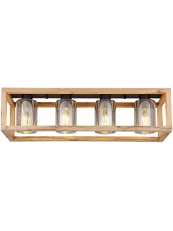 Globo lighting Decken- & Hängeleuchten<Deckenleuchte ''Pettey'' in Hellbraun - (B)74,5 x (H)20 x (T)22,5 cm