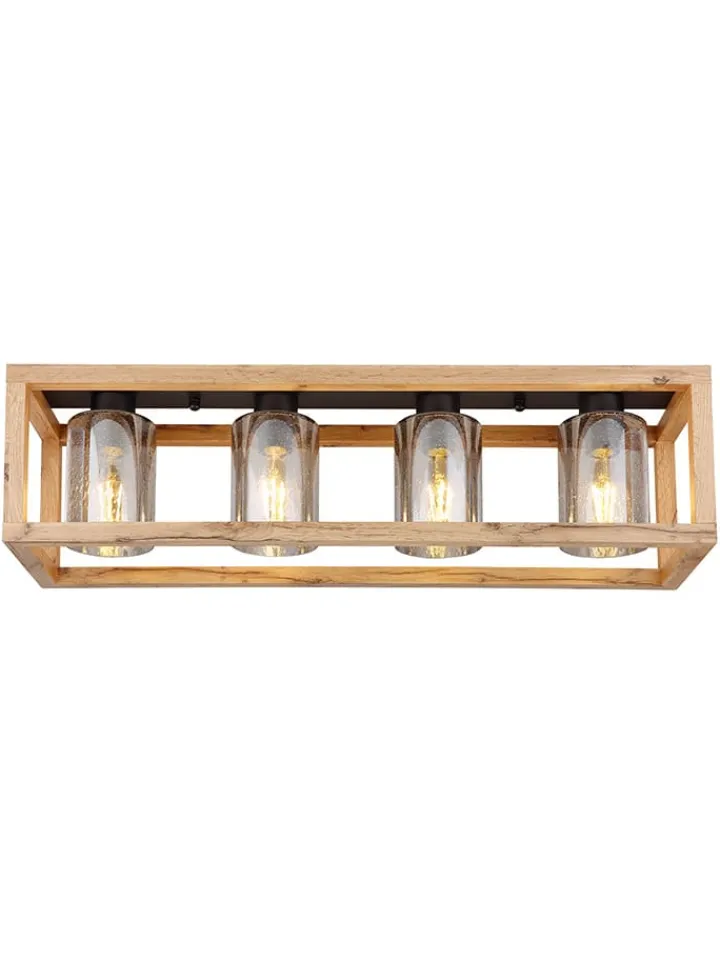 Globo lighting Decken- & Hängeleuchten<Deckenleuchte ''Pettey'' in Hellbraun - (B)74,5 x (H)20 x (T)22,5 cm