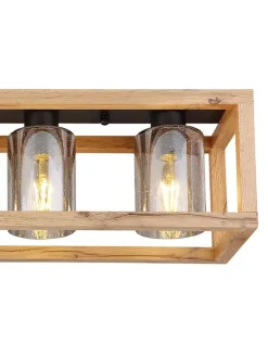 Globo lighting Decken- & Hängeleuchten<Deckenleuchte ''Pettey'' in Hellbraun - (B)74,5 x (H)20 x (T)22,5 cm