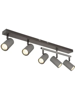 Globo lighting Decken- & Hängeleuchten<Deckenleuchte "Robby" in Schwarz/ Grau - (B)70 x (H)17 x (T)35 cm