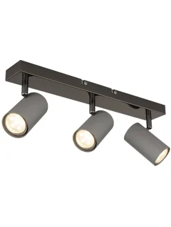 Globo lighting Decken- & Hängeleuchten<Deckenleuchte "Robby" in Schwarz/ Grau - (B)41 x (H)12 x (T)10 cm