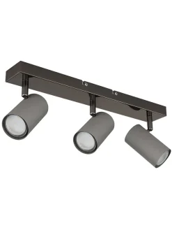 Globo lighting Decken- & Hängeleuchten<Deckenleuchte "Robby" in Schwarz/ Grau - (B)41 x (H)12 x (T)10 cm
