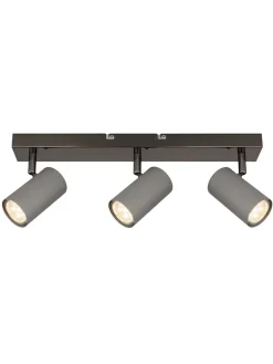 Globo lighting Decken- & Hängeleuchten<Deckenleuchte "Robby" in Schwarz/ Grau - (B)41 x (H)12 x (T)10 cm