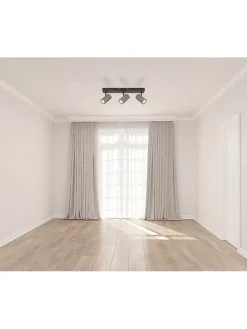 Globo lighting Decken- & Hängeleuchten<Deckenleuchte "Robby" in Schwarz/ Grau - (B)41 x (H)12 x (T)10 cm