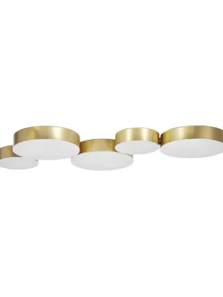 Beliani Decken- & Hängeleuchten<Deckenleuchten LUGA in Gold - (W) 54 x (H) 3 x (L) 20 cm