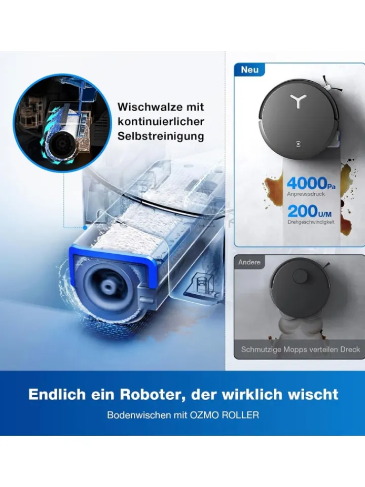Ecovacs Staubsauger<DEEBOT X8 OMNI BLACK EU Saugroboter in Schwarz