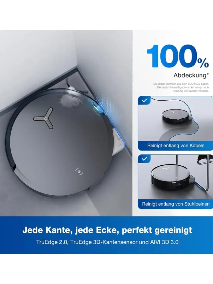 Ecovacs Staubsauger<DEEBOT X8 OMNI BLACK EU Saugroboter in Schwarz