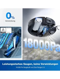 Ecovacs Staubsauger<DEEBOT X8 OMNI BLACK EU Saugroboter in Schwarz