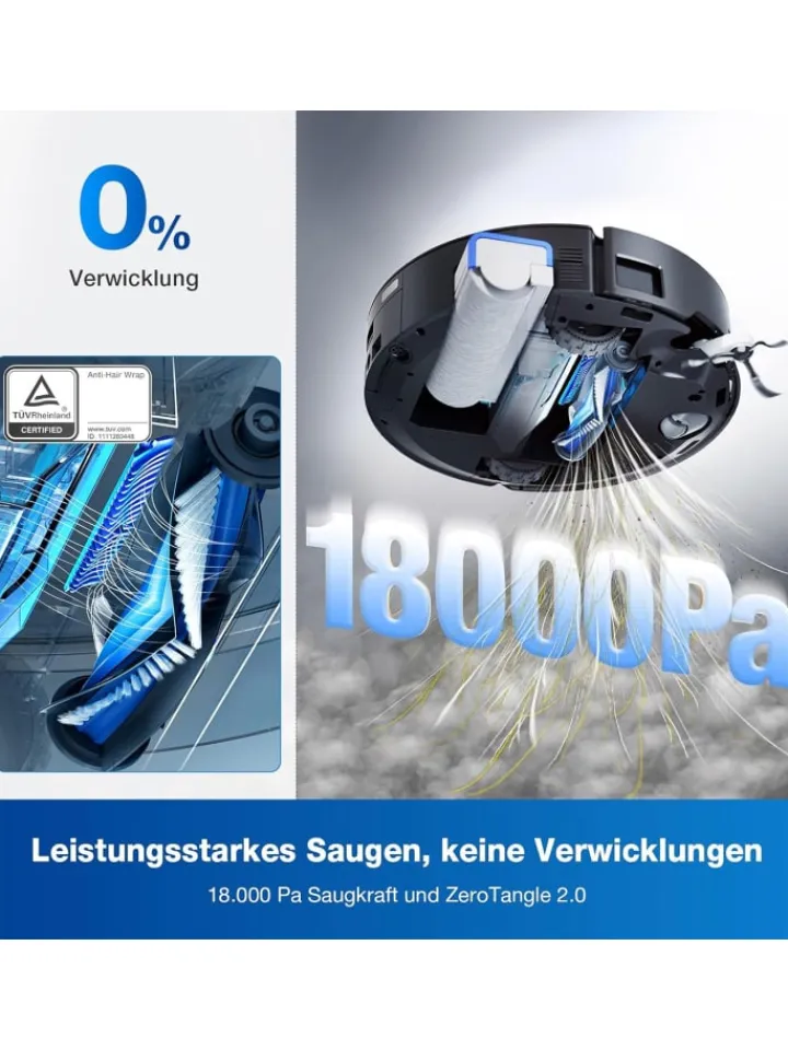 Ecovacs Staubsauger<DEEBOT X8 OMNI BLACK EU Saugroboter in Schwarz