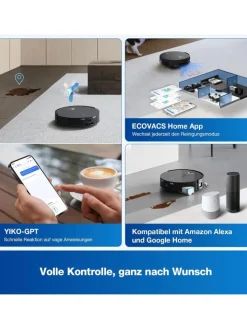 Ecovacs Staubsauger<DEEBOT X8 OMNI BLACK EU Saugroboter in Schwarz