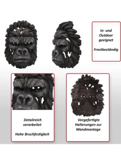 MCW Gartendekoration<Deko Schädel H41, Gorillakopf 34cm