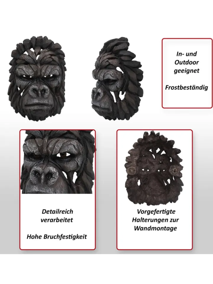 MCW Gartendekoration<Deko Schädel H41, Gorillakopf 34cm