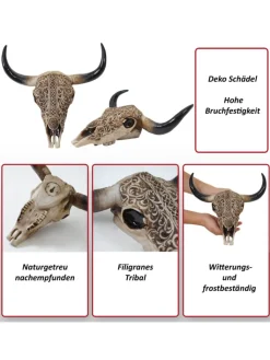 MCW Gartendekoration<Deko Schädel Stier C15