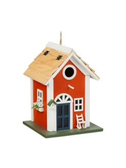 relaxdays Vögel<Deko Vogelhaus in Bunt - (B)18,5 x (H)25 x (T)18,5 cm