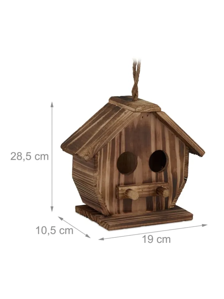 relaxdays Vögel<Deko Vogelhaus in Natur