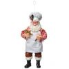 Clayre & Eef Dekofiguren & -Objekte<Dekoanhänger "Weihnachtsmann" in Braun/ Rot/ Weiß - (H)17 cm