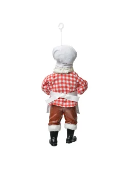 Clayre & Eef Dekofiguren & -Objekte<Dekoanhänger "Weihnachtsmann" in Braun/ Rot/ Weiß - (H)17 cm