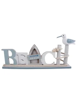 SiL Interiors Dekofiguren & -Objekte<Dekoaufsteller "Beach" in Grau - (B)36 x (H)18 x (T)5 cm