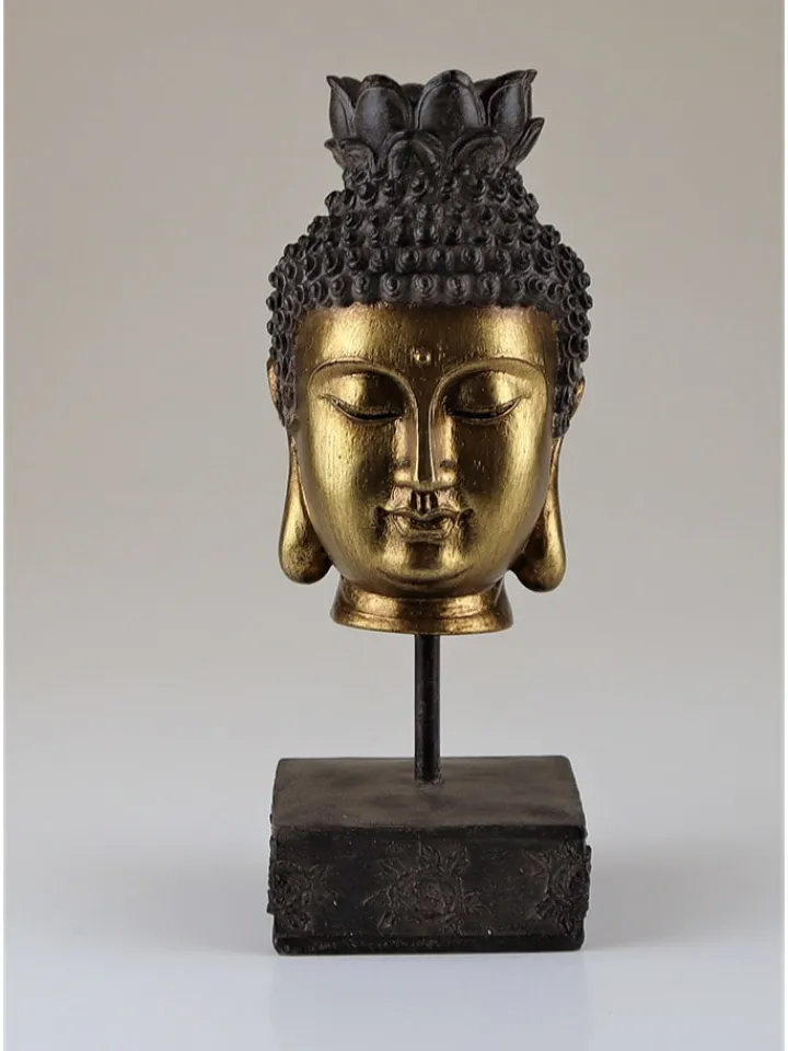 AM Design Dekofiguren & -Objekte<Dekoaufsteller "Buddha" in Gold/ Schwarz - (B)11 x (H)27 cm