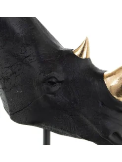 Amadeus Dekofiguren & -Objekte<Dekoaufsteller "Rhinoceros" in Schwarz/ Gold - (H)18 cm