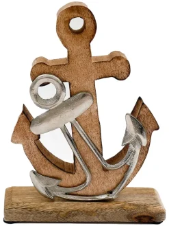 SiL Interiors Dekofiguren & -Objekte<Dekofigur "Anchor" in Hellbraun/ Silber - (B)14 x (H)21 cm