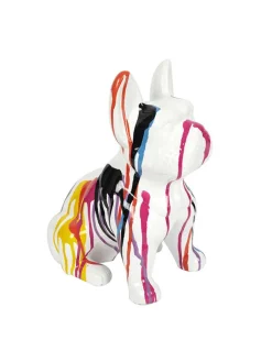 Rétro Chic Dekofiguren & -Objekte<Dekofigur "Bulldog" in Bunt/ Weiß - (H)30 cm