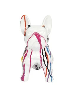 Rétro Chic Dekofiguren & -Objekte<Dekofigur "Bulldog" in Bunt/ Weiß - (H)30 cm