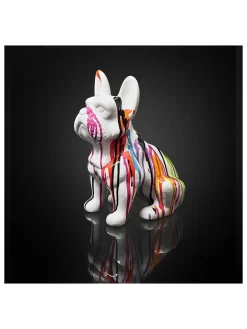Rétro Chic Dekofiguren & -Objekte<Dekofigur "Bulldog" in Bunt/ Weiß - (H)30 cm
