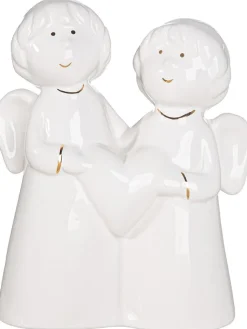 GILDE Dekofiguren & -Objekte<Dekofigur "Emiliel" in Weiß - (B)12,5 x (H)15,5 x (T)6,5 cm
