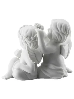 Rosenthal Dekofiguren & -Objekte<Dekofigur "Engelpaar mit Blumenkranz" in Weiß - (B)5,5 x (H)6,5 x (T)5 cm